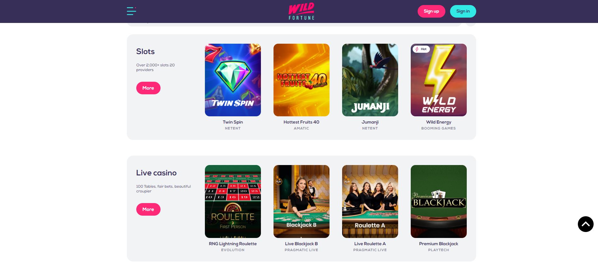 Wild Fortune Casino Games
