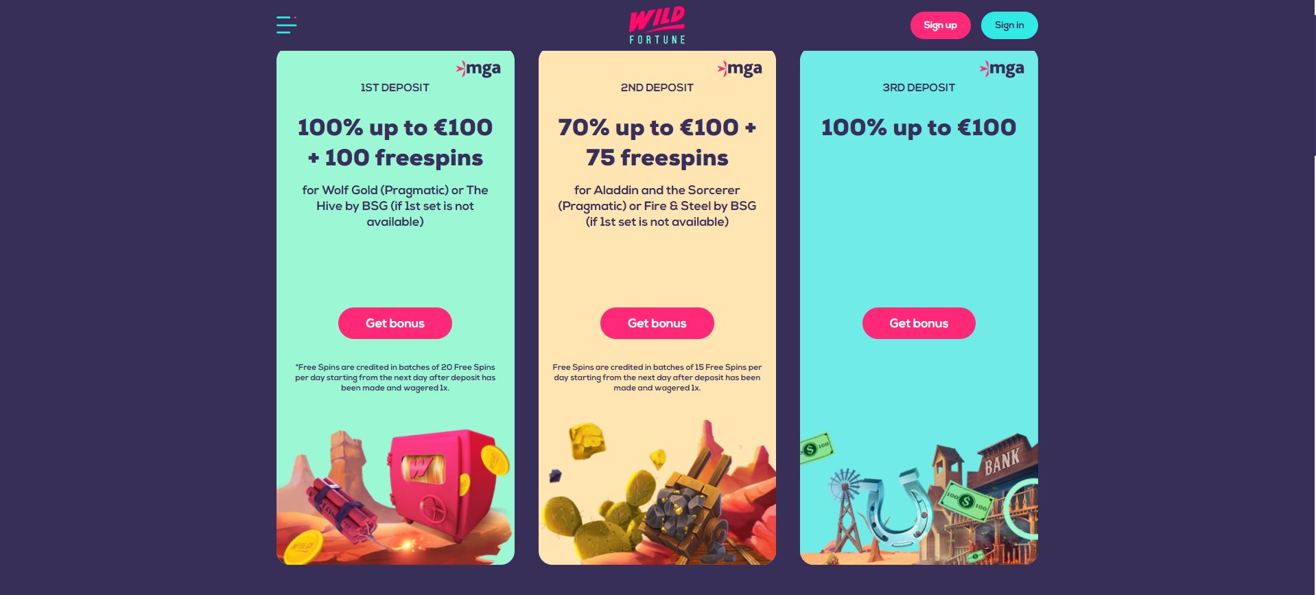 Wild Fortune Welcome Bonus